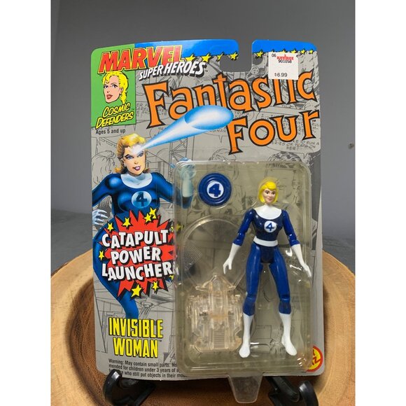 Marvel 1994 Fantastic Four Invisible Woman Figure with Catapult Power Launcher B - Picture 1 of 7